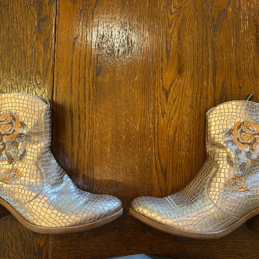 Evelina Embroidered Ankle Boots by Marco Delli